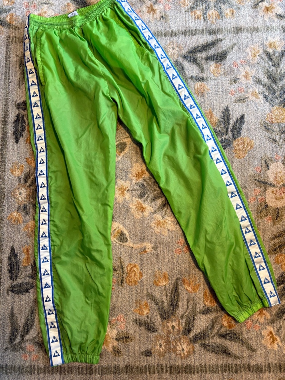 Vintage Le Coq Sportif Mens Full Side Snap Button Track Pants Size Small